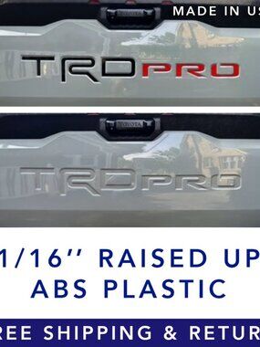 BLACK RED TAILGATE Letters for Toyota Tundra TRD Pro 2022 2023 2024